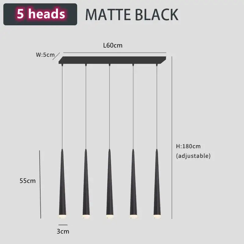 Modern loft black led stair chandelier living room pendant light