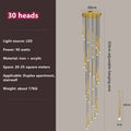 Modern loft black led stair chandelier living room pendant light