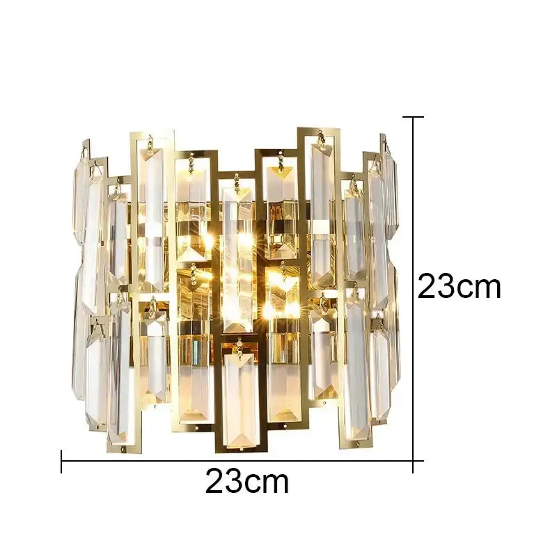 Modern luxury black crystal led wall lamp for living room