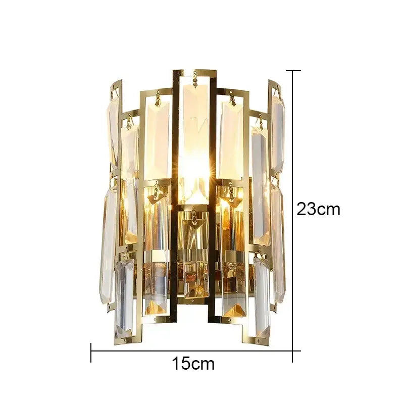 Modern luxury black crystal led wall lamp for living room