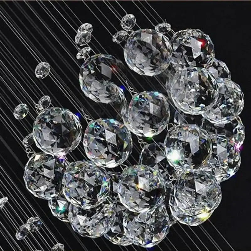 Modern luxury crystal ball led chandelier living room pendant light