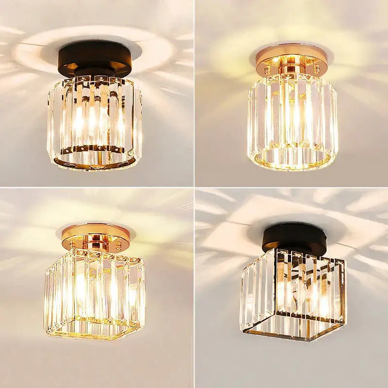 Modern luxury gold & black crystal aisle ceiling light corridor lamp