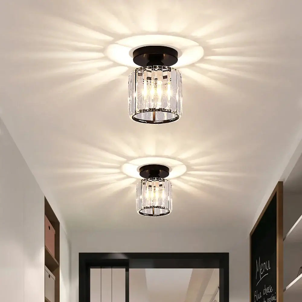 Modern luxury gold & black crystal aisle ceiling light corridor lamp