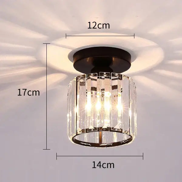 Modern luxury gold & black crystal aisle ceiling light corridor lamp