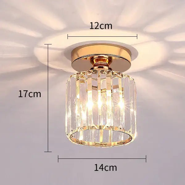 Modern luxury gold & black crystal aisle ceiling light corridor lamp
