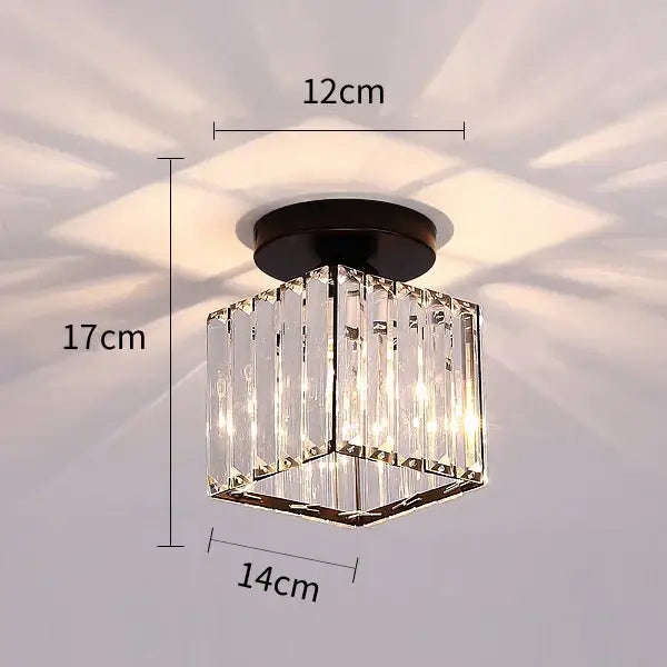 Modern luxury gold & black crystal aisle ceiling light corridor lamp