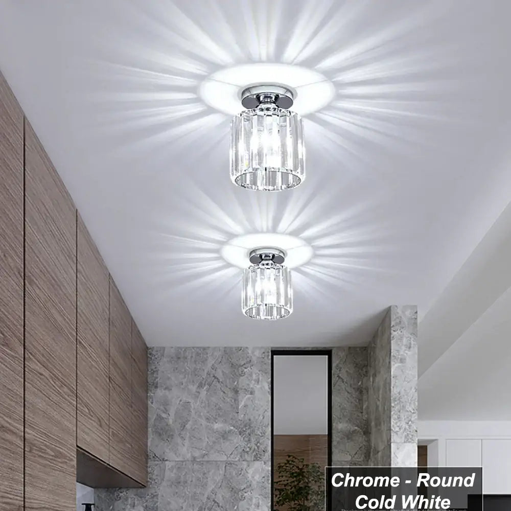 Modern luxury gold & black crystal aisle ceiling light corridor lamp