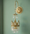 Modern luxury gold crystal crown chandelier living room light
