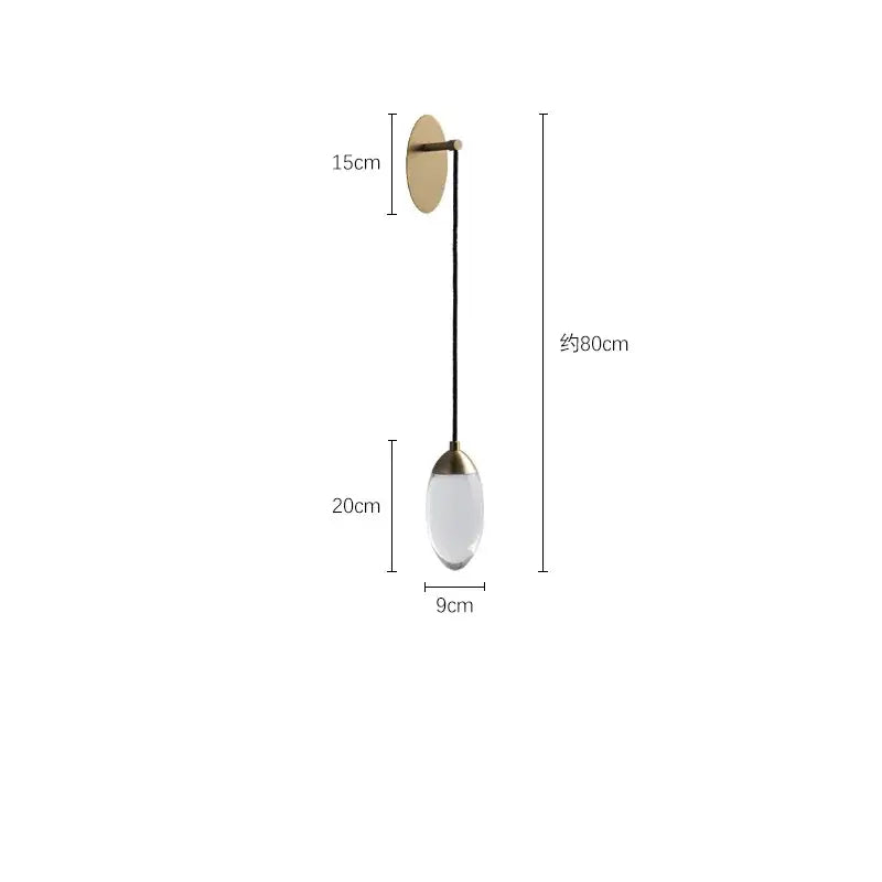 Modern luxury gold crystal led wall light bedroom sconce