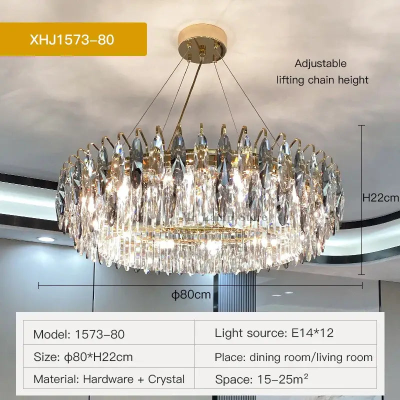 Modern luxury gold decorbites crystal atmosphere chandelier dining room