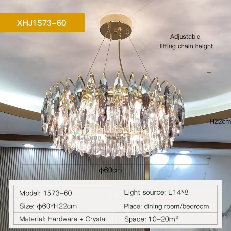 Modern luxury gold decorbites crystal atmosphere chandelier dining room