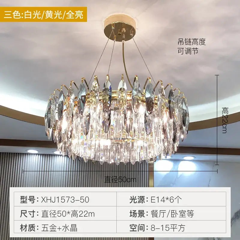 Modern luxury gold decorbites crystal atmosphere chandelier dining room