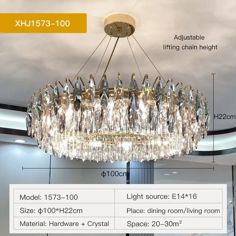 Modern luxury gold decorbites crystal atmosphere chandelier dining room