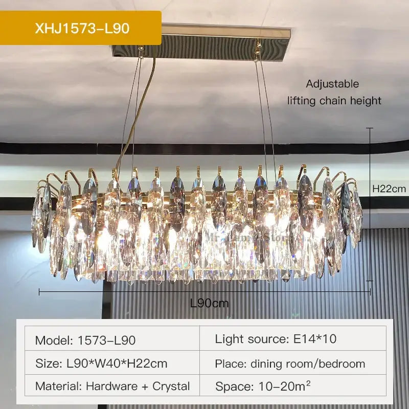 Modern luxury gold decorbites crystal atmosphere chandelier dining room