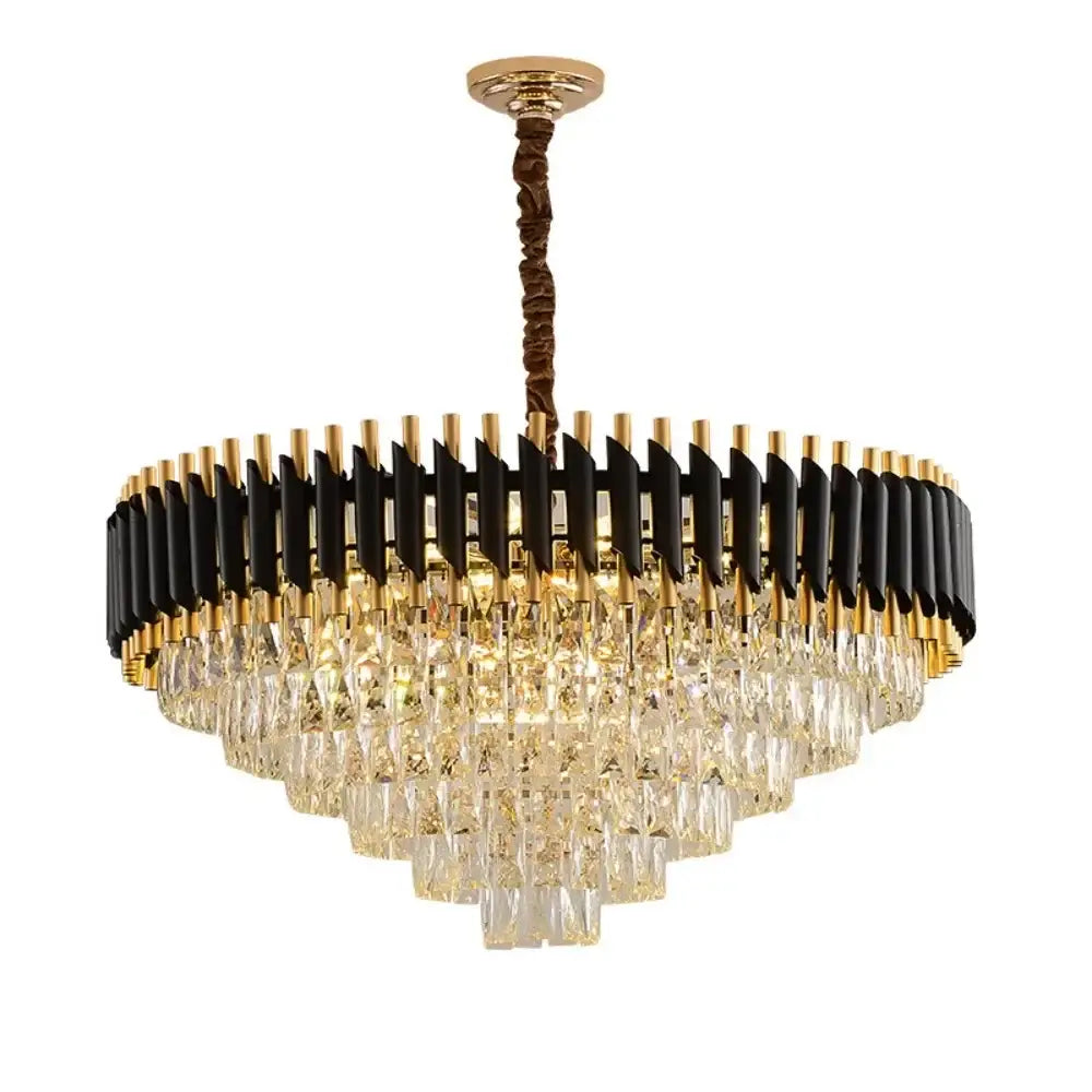 Modern luxury gold & white crystal chandelier living room light