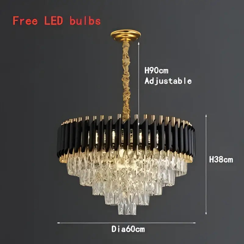 Modern luxury gold & white crystal chandelier living room light