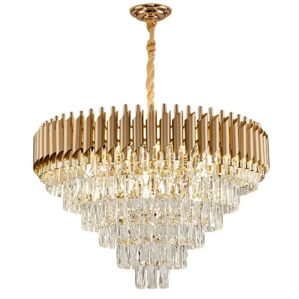 Modern luxury gold & white crystal chandelier living room light