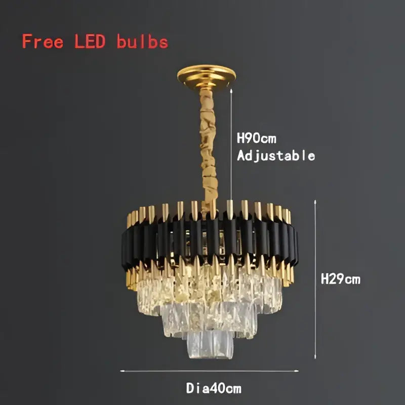 Modern luxury gold & white crystal chandelier living room light