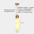 Modern marble and copper led pendant light for bedroom