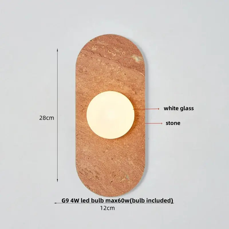 Modern marble glass globe led wall lamp bathroom mirror light