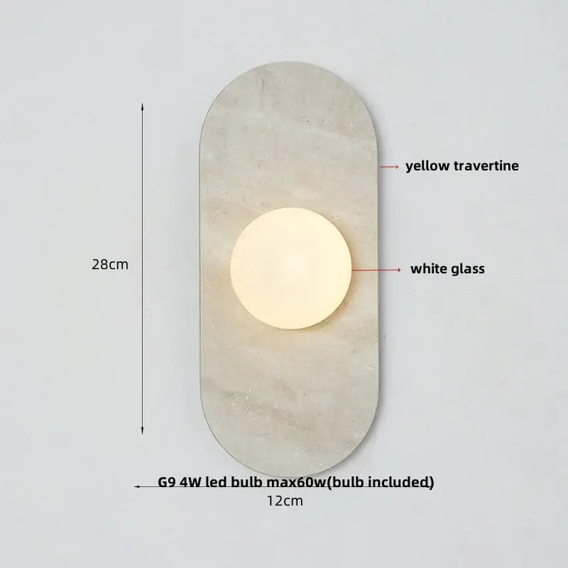 Modern marble glass globe led wall lamp bathroom mirror light