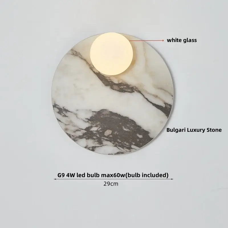Modern marble glass globe led wall lamp bathroom sconce