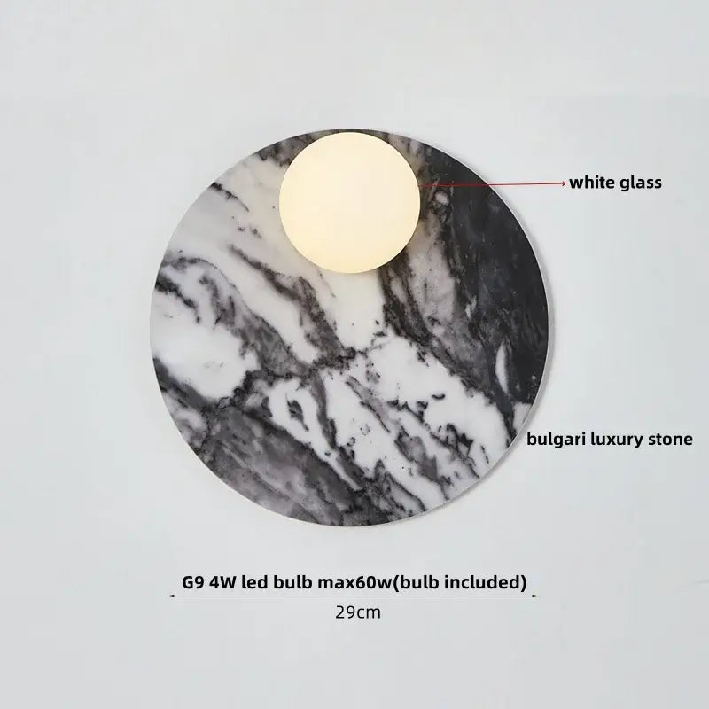 Modern marble glass globe led wall lamp bathroom sconce