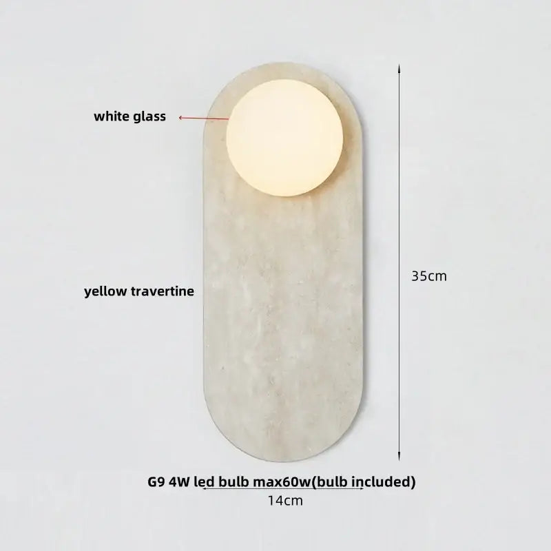 Modern marble glass globe led wall lamp bathroom sconce