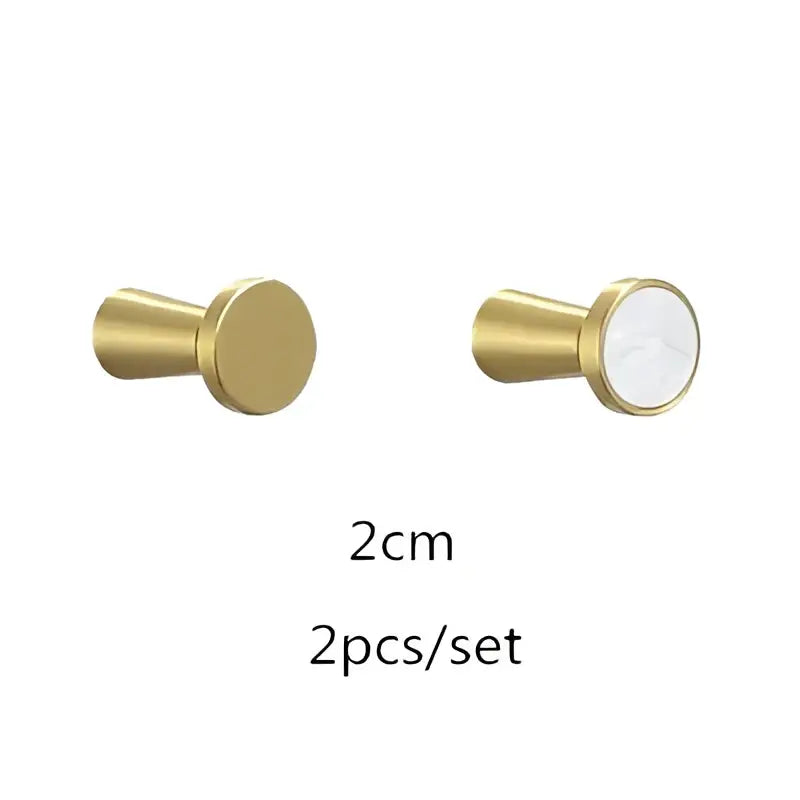 Modern marbled stone and brushed gold towel hook bathroom decor