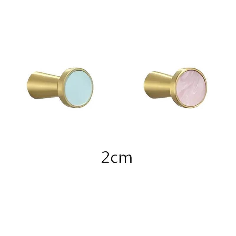 Modern marbled stone and brushed gold towel hook bathroom decor