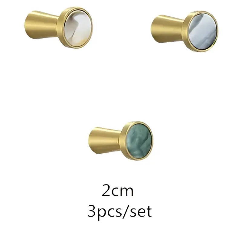 Modern marbled stone and brushed gold towel hook bathroom decor