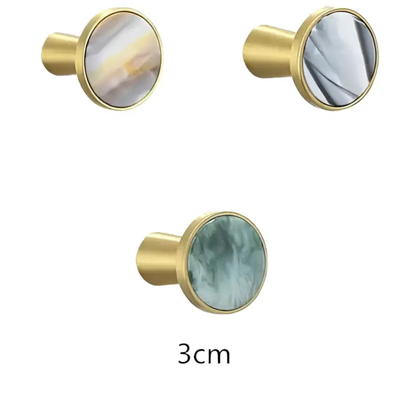 Modern marbled stone and brushed gold towel hook bathroom decor