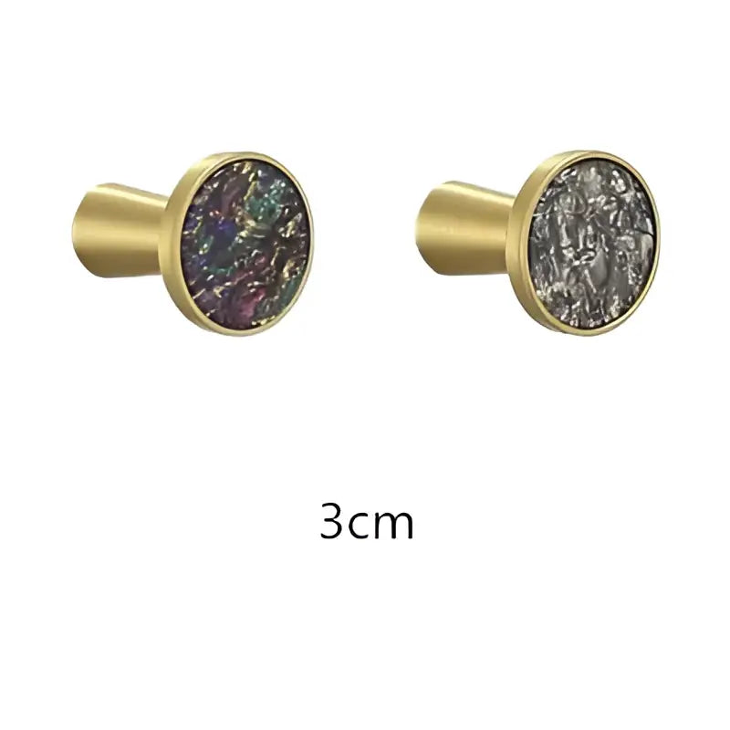 Modern marbled stone and brushed gold towel hook bathroom decor