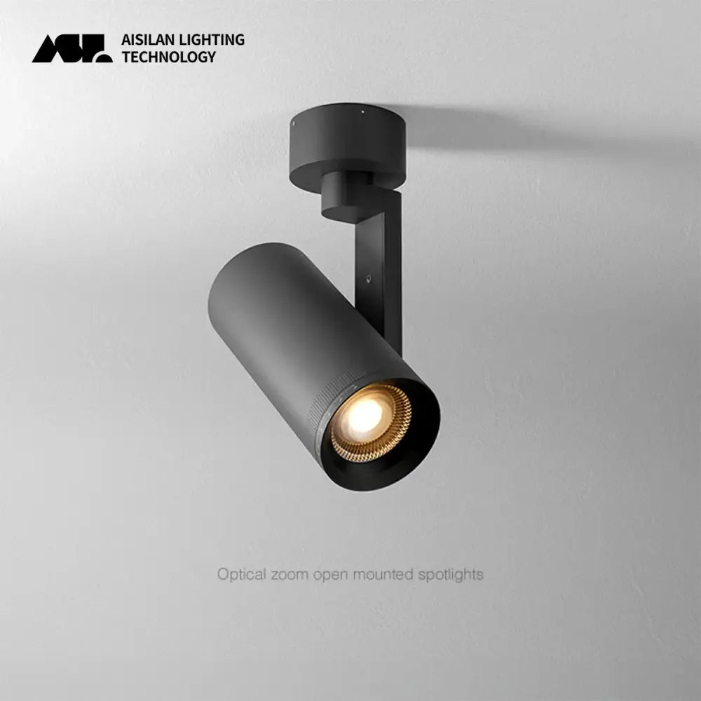 Modern matte black 12w dimmable led ceiling spotlight living room