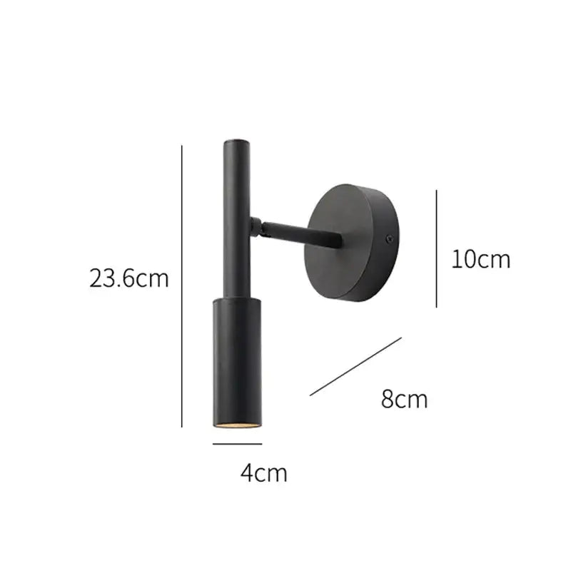 Modern matte black adjustable led wall lamp bedroom reading light