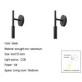 Modern matte black adjustable led wall lamp bedroom reading light