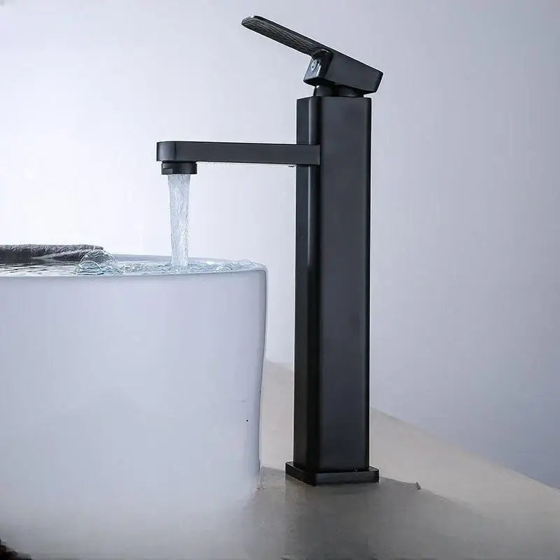 Modern matte black basin faucet bathroom hot cold mixer