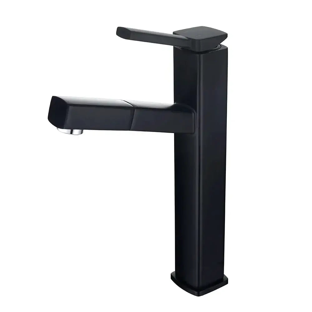 Modern matte black basin faucet bathroom rectangular mixer tap