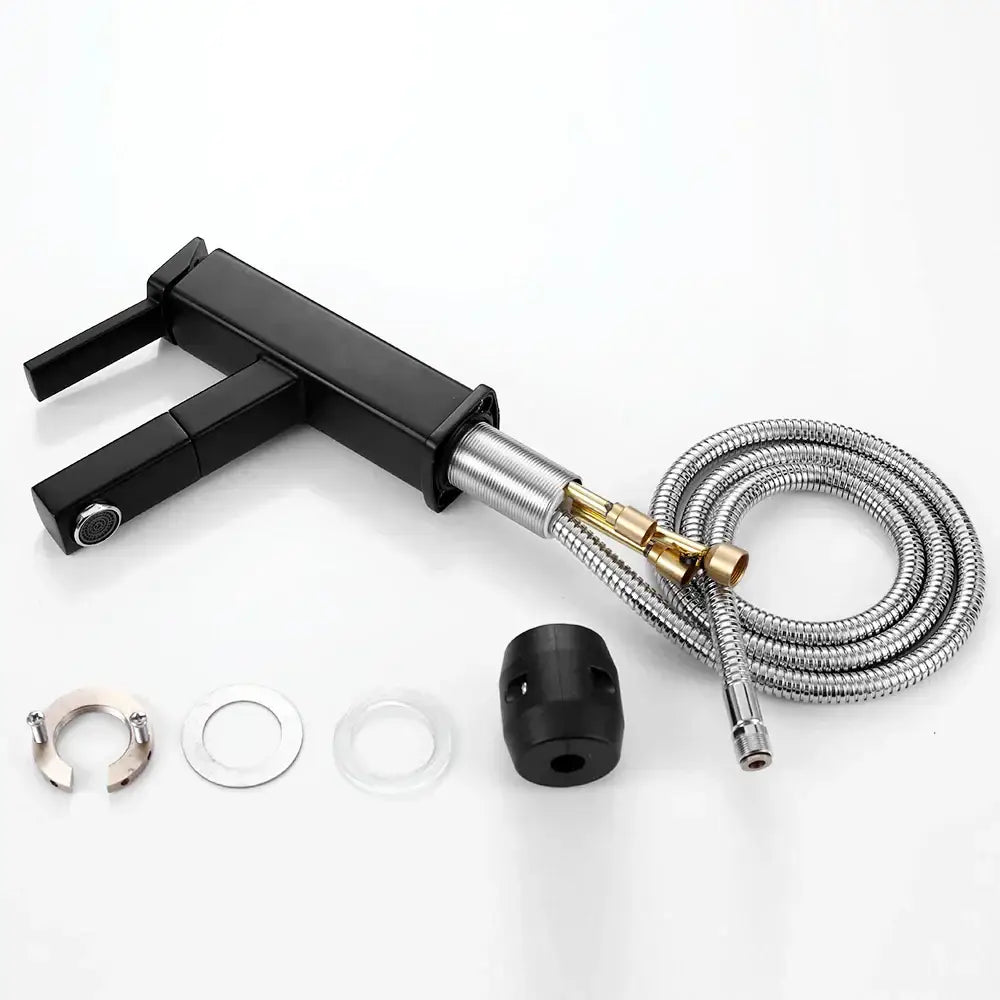 Modern matte black basin faucet bathroom rectangular mixer tap