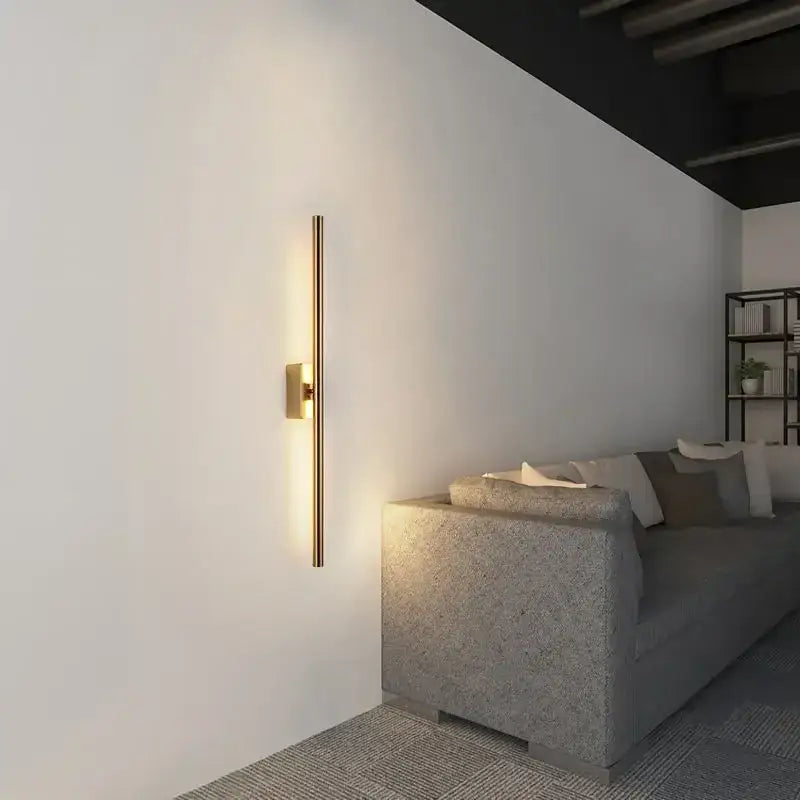 Modern matte black & brass gold led wall light bedroom sconce