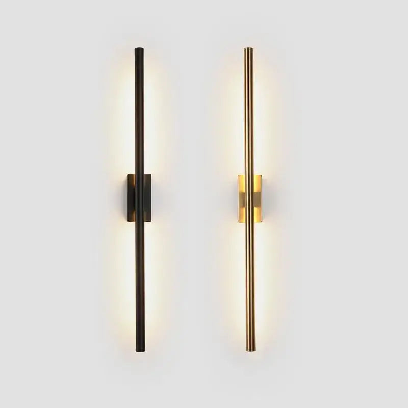 Modern matte black & brass gold led wall light bedroom sconce