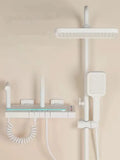 Modern matte black brass shower faucet set bathroom led display