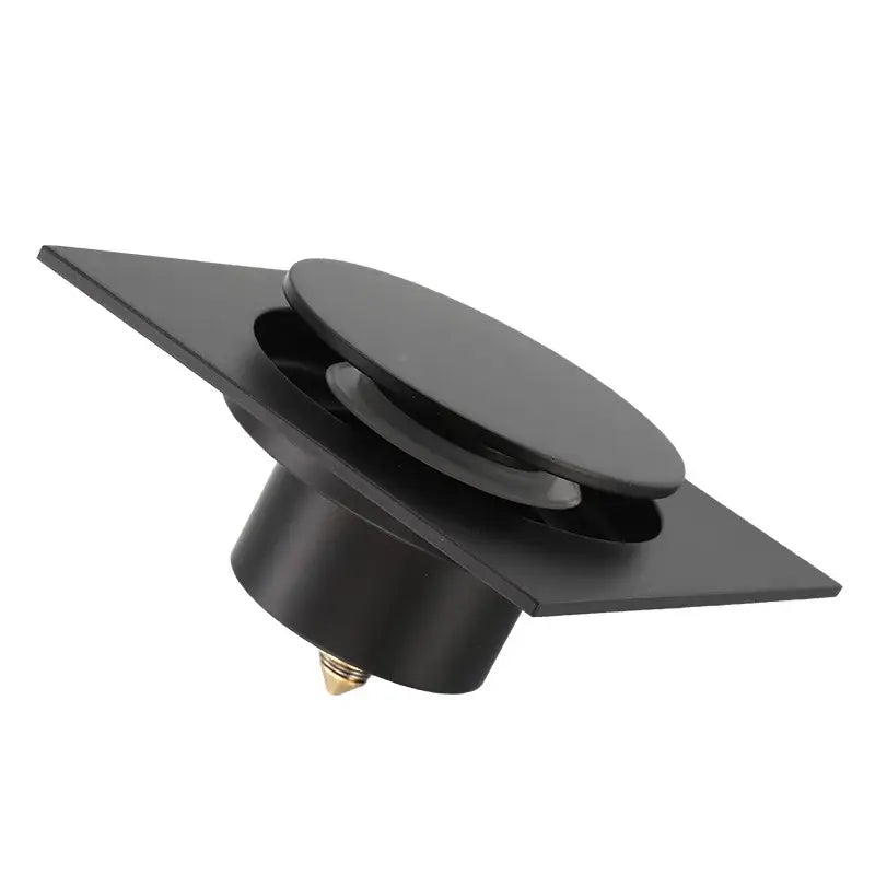 Modern matte black brass shower floor drain bathroom waste square