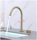 Modern matte black & brushed gold basin faucet kitchen 360 rotation