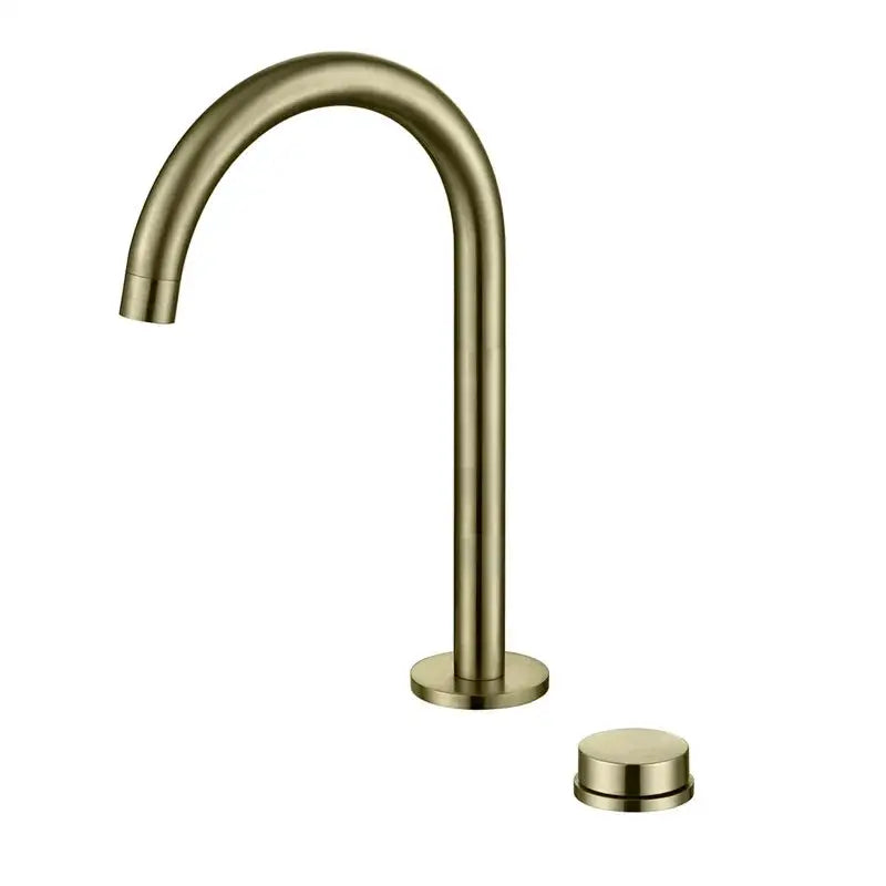Modern matte black & brushed gold basin faucet kitchen 360 rotation