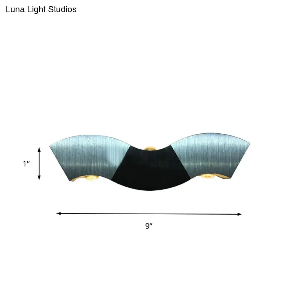Modern matte black & gray sconce light bedroom aluminum wave design
