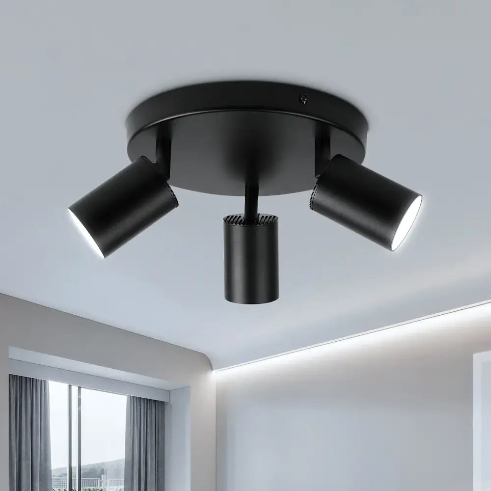 Modern matte black gu10 led ceiling light for dining rooms