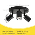 Modern matte black gu10 led ceiling light for dining rooms