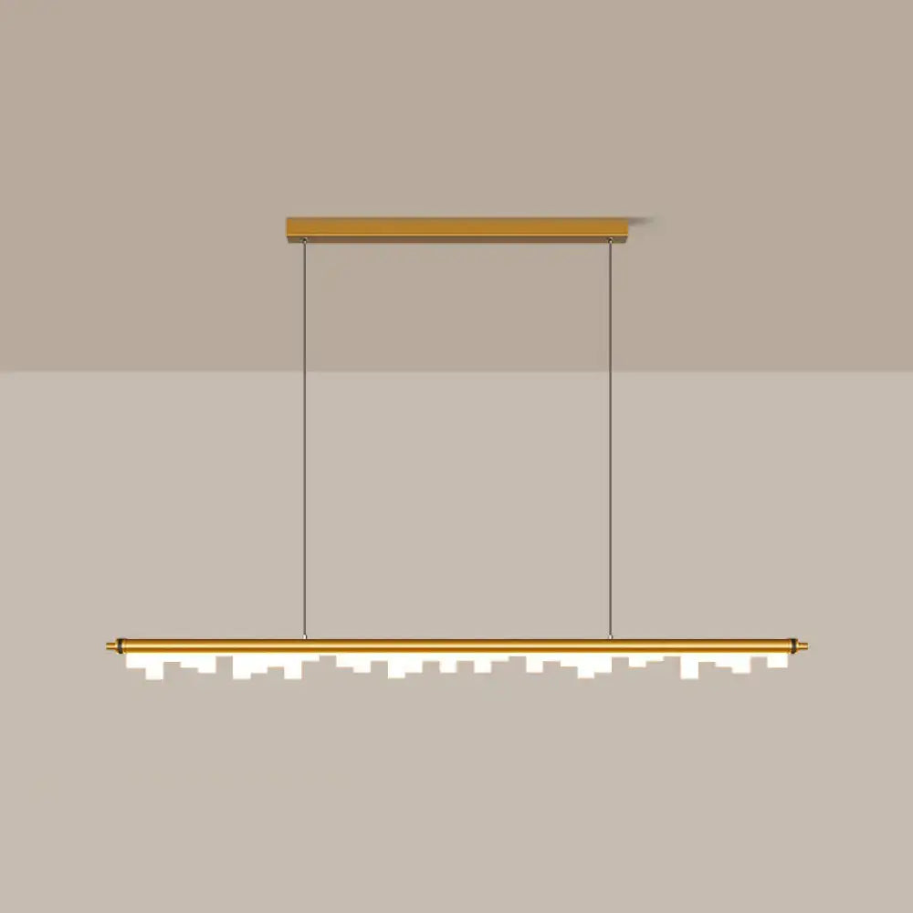 Modern matte black led island light kitchen acrylic shade warm white