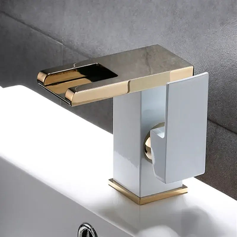 Modern matte black led waterfall basin faucet bathroom mixer tap